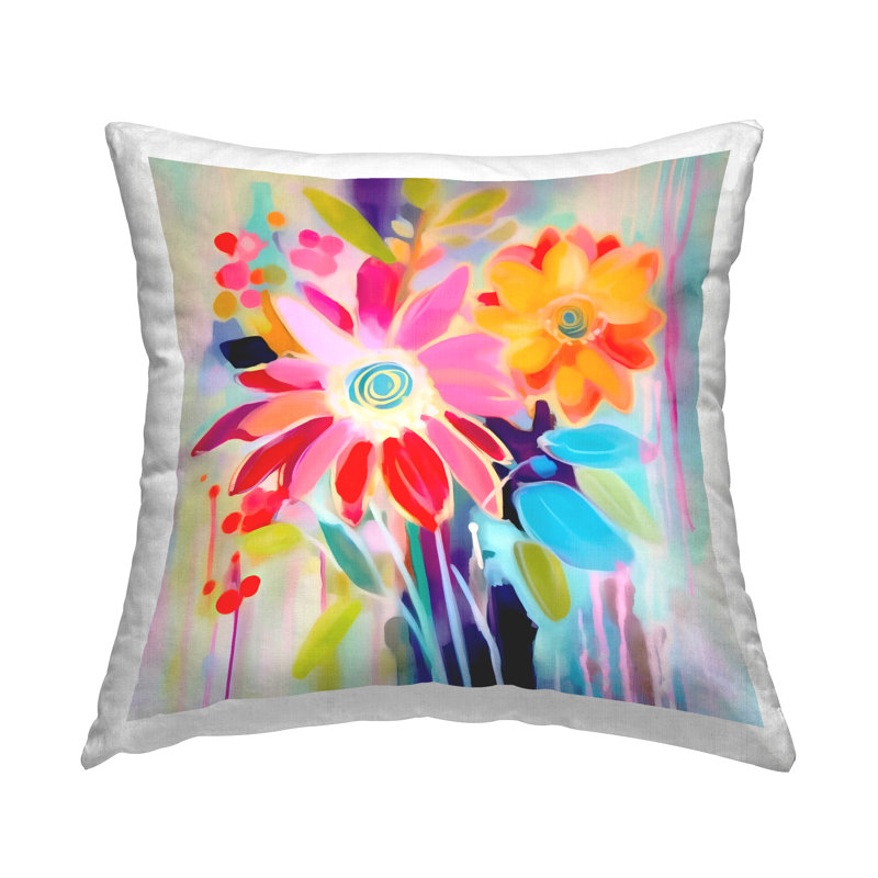 Coussin décoratif imprimé moderne Modern Vivid Florals par Andrea Haase