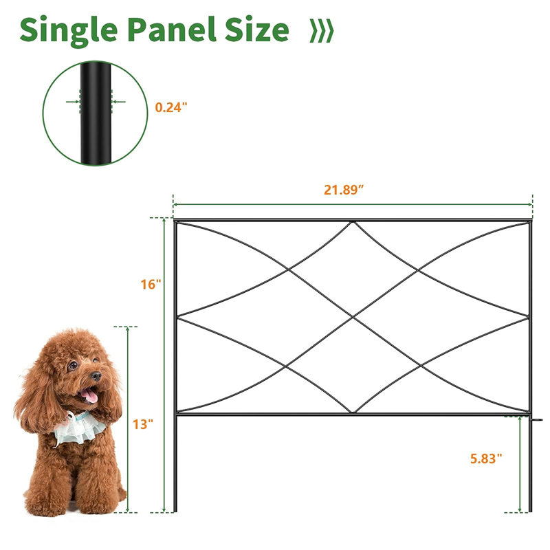 40cm H x 56cm W Metal Fence Panels