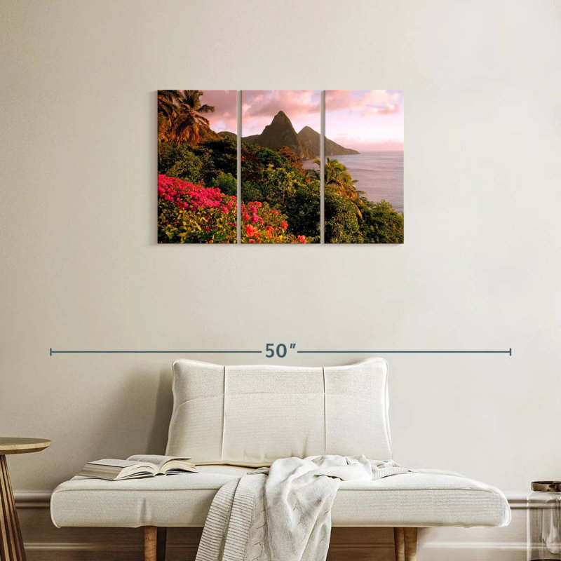 Nicci Pitons Of Saint Lucia, 20" H x 33" W