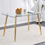 Modern Minimalist Rectangular Glass Dining Table for 4-6