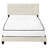 Bedroom Bed With Foam Padding And Beige Upholstery Linen Look Wood Slats Legs