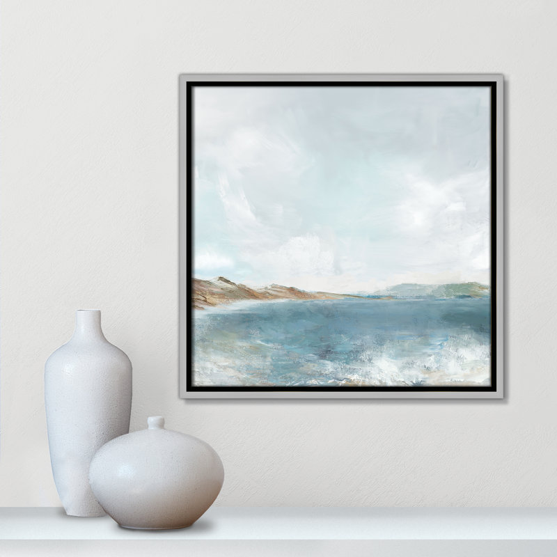 Echoes in Blue Print par PI Studio, Flottant argenté, H 17,5 po x l 17,5 po