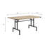 Table rectangulaire avec pieds en métal et surface en chêne de qualité combinant style industriel