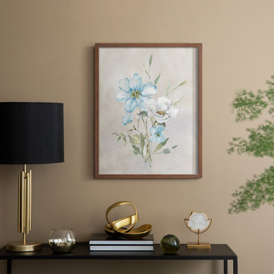 Détail dans la prairie I, reproduction encadrée - bois massif