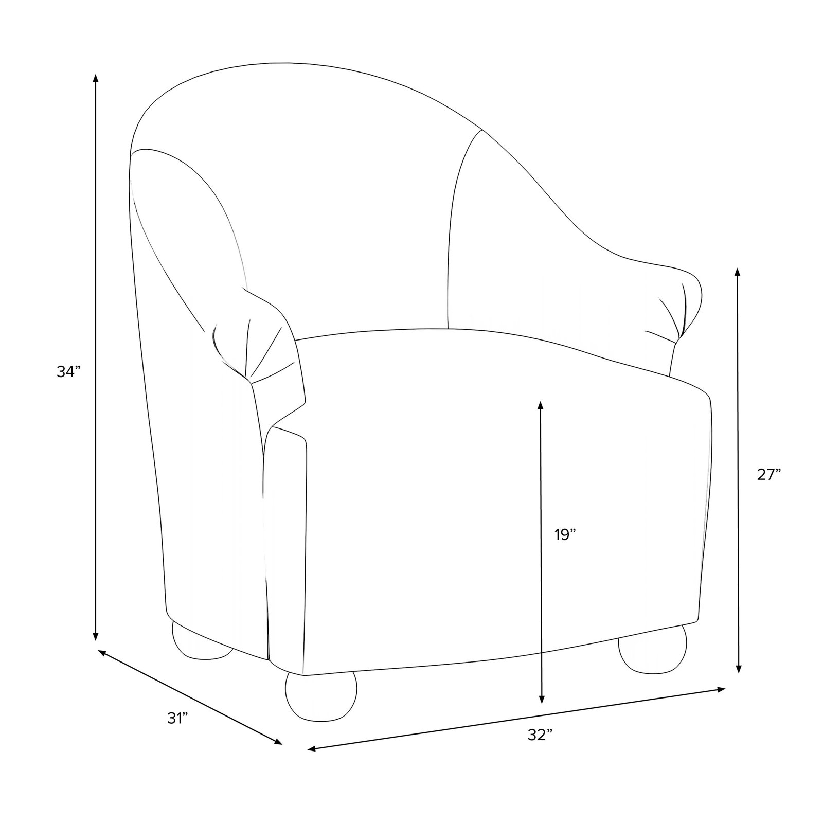 Stoffer Home x Cloth & Co. Marie Bun Foot Chair, Dijon