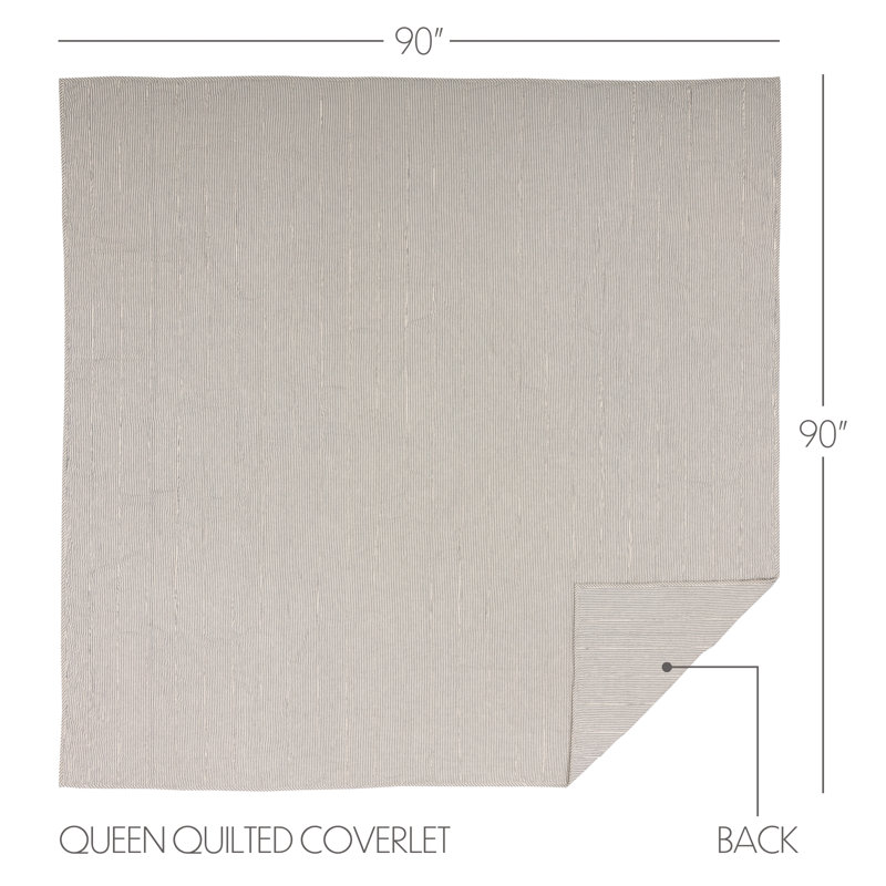 Hatteras Blue and White Cotton Queen Quilt Coverlet