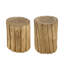 Ensemble de 2 présentoirs de présentation, souche de teck brun naturel sculpté