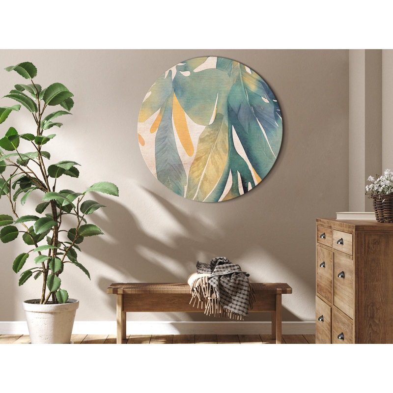 Round Canvas Print - Watercolor exotics