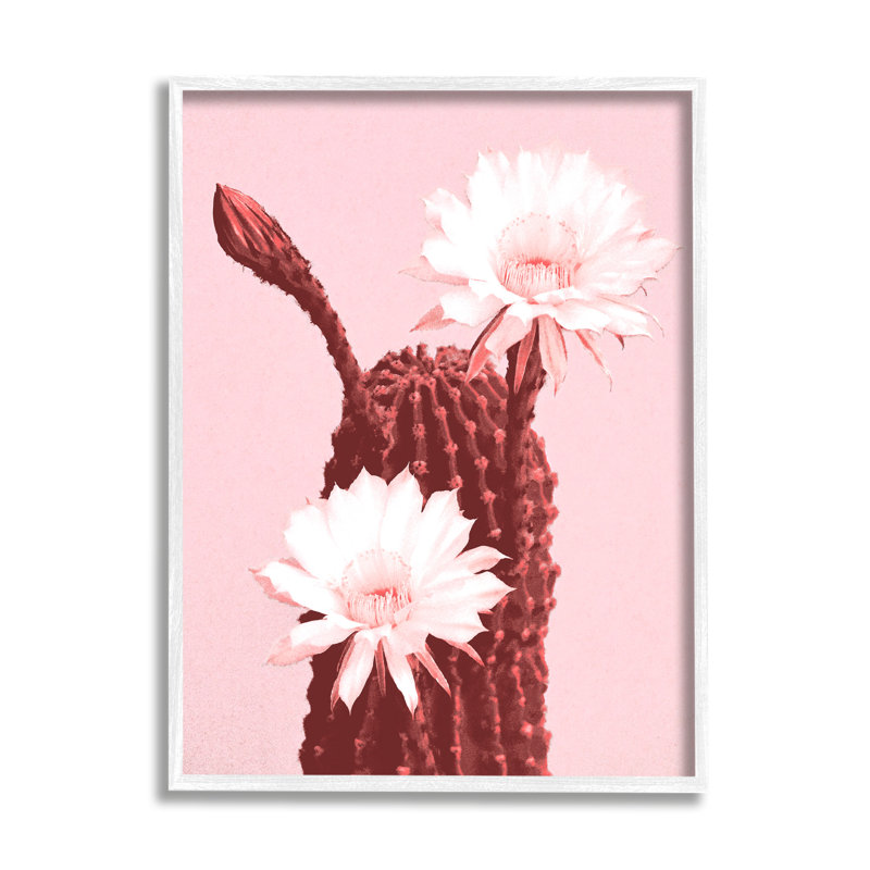«Stupell Industries», art mural sur toile de fleurs de cactus roses par Lil 'Rue, H 14 po x l 11 po x P 1,5 po