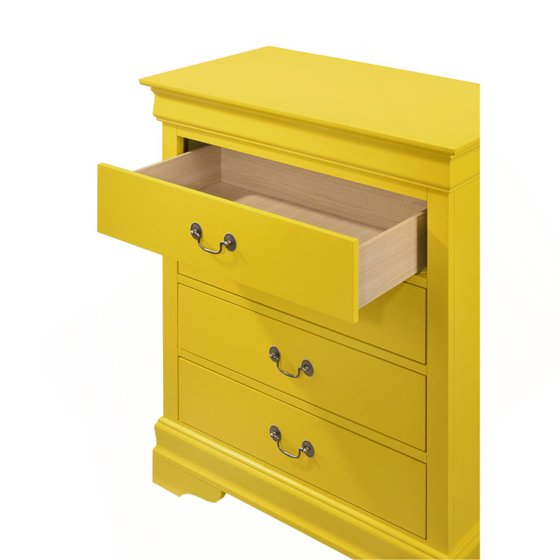 Commode 4 tiroirs Louis Phillipe G3160-BC, Jaune