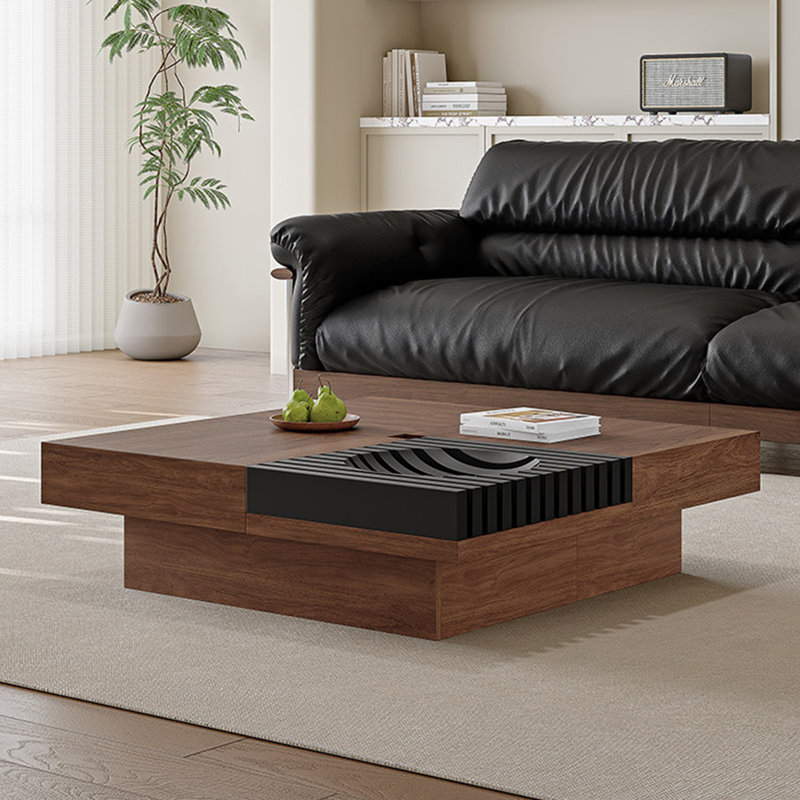 Table basse carrée moderne de style nordique, 11.8" H x 39.4" L x 39.4" W