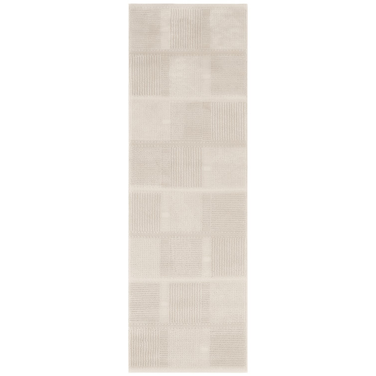 Ebern Designs Reimann Ivory Beige Modern Indoor Rug
