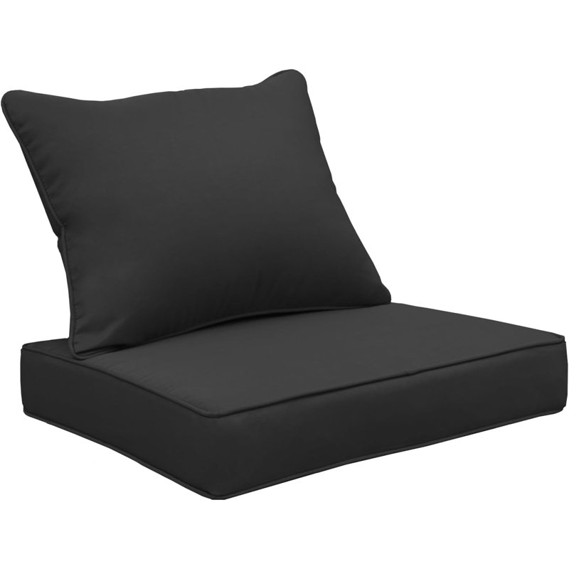 24x24 Inch Water-Resistant and Fade-Resistant Outdoor Back Pillows with Zipper for Patio Furniture, Dining Chairs and Sectional Sofas