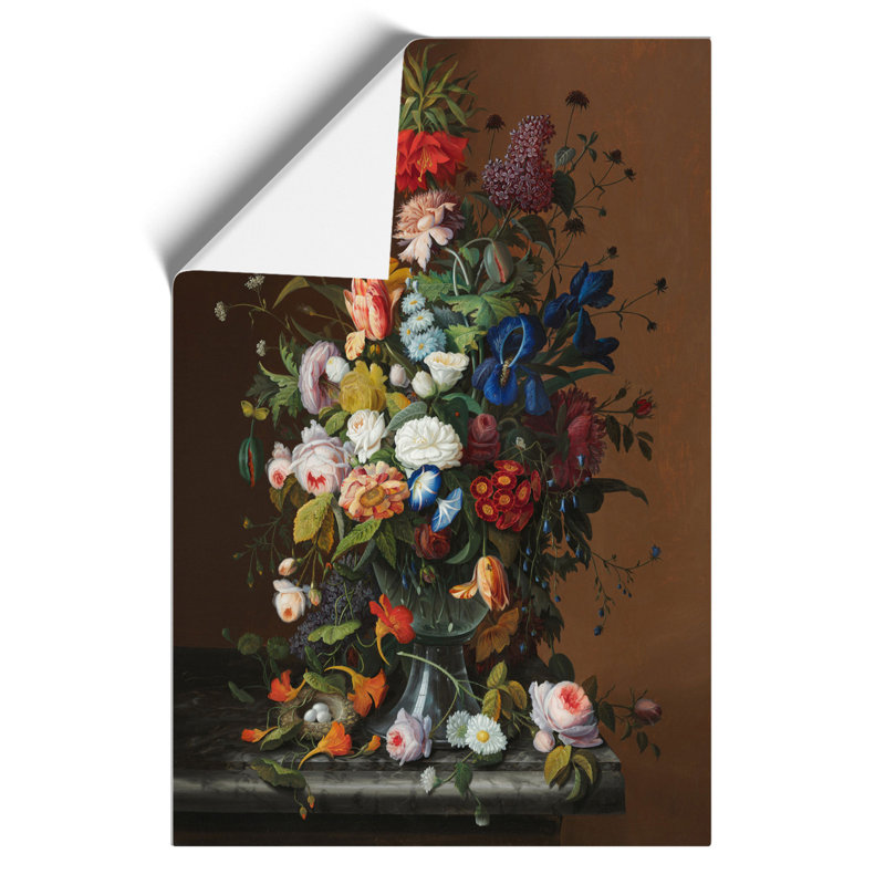 Still Life With Flowers by Severin Roesen - No Frame Painting, 30cm H x 21cm W x 0.1cm D