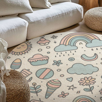 Tapis tressé Light Line Doodles