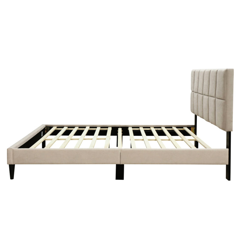 Lit tête de lit simple carré dans une boîte - Rechargement et gris