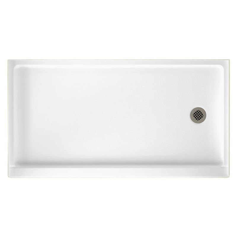 Base de douche 32" x 60" à simple seuil veritek, Blanc, Côté gauche