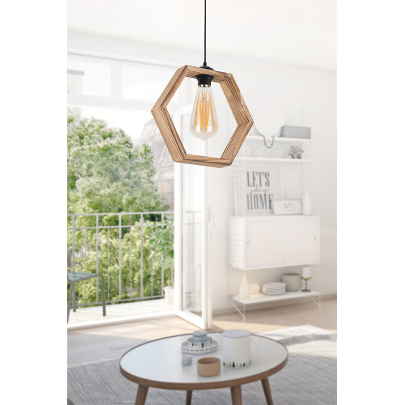 Elegant Wooden Chandelier, Natural Finish, 11.8 x 10.2 inches | Adjustable Height (Up to 27.6 inches) | E27 Socket, Max 40W | CE Certified | Perfect for Dining Rooms, Living Spaces, and Modern Interiors