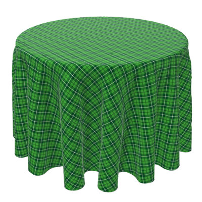 Garrette Round Plaid Cotton Twill Tablecloth