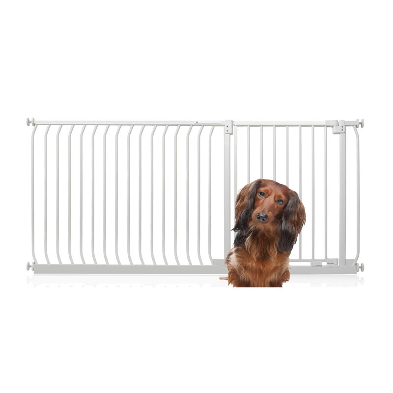 Metal Pressure Mounted Pet Gate, 171cm - 180cm, White