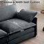 Canapé modulaire Mid-Century 3 places avec 2 accoudoirs et 3 coussins décoratifs-1284562590