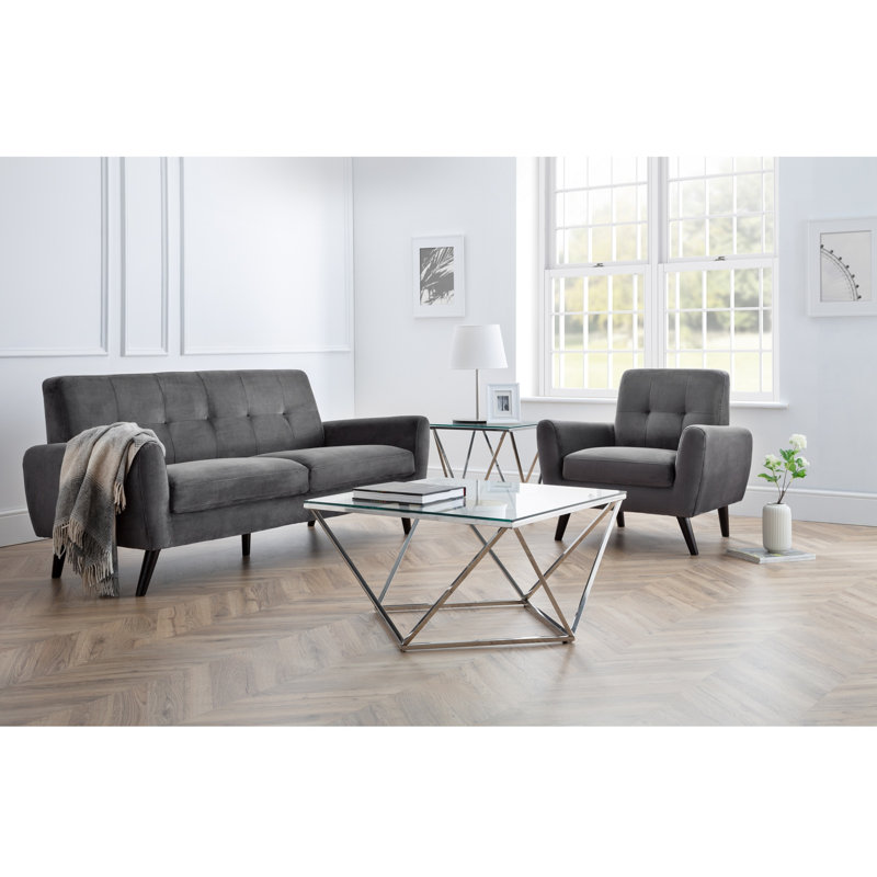 Cordova Glass Top Living Room Table Set