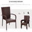 Chaises de salle à manger empilables en rotin avec coussins, ensemble de 4 chaises de patio en osier-1824344209
