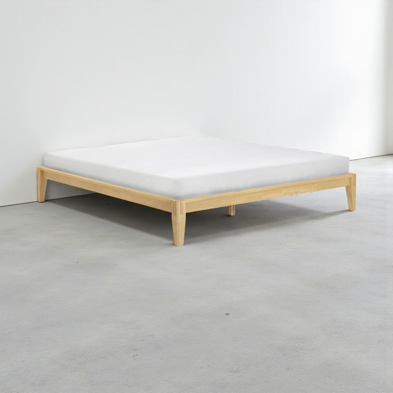 Structure de lit en bois massif NTC Sapa - Menuiserie japonaise minimaliste, pas de sommier tapissier, lattes silencieuses, assemblage facile