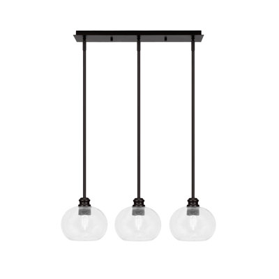 Edge 3 Light Linear Pendalier With 7" Glass
