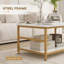 Ensemble de 2 tables basses rectangulaires et rondes avec tablettes de rangement, plateau en faux marbre et structure en acier, table d'appoint pour le salon