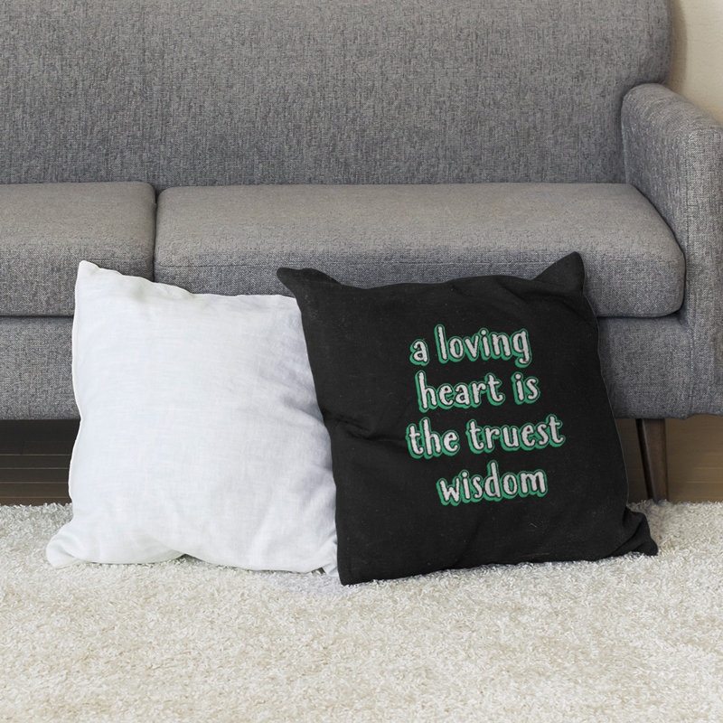 Coussin de sol amour & sagesse, 28 po x 28 po, Vert