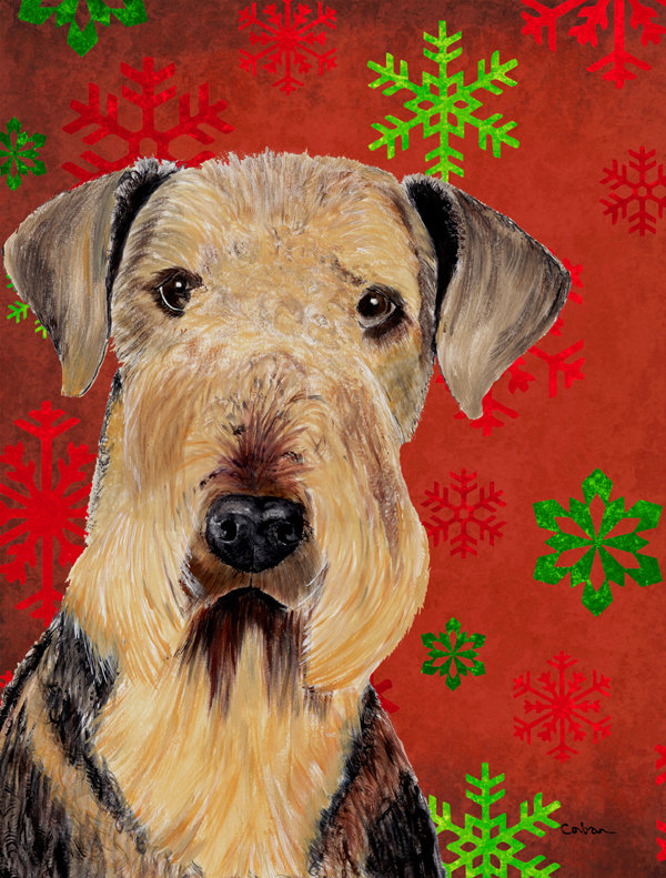 Drapeau rouge et vert Vart, Airedale (brun)