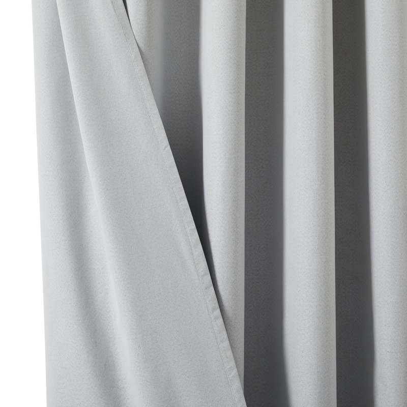 Linen Blend Blackout Curtain Panel Pair, Silver, 228cm Width x 168cm Drop