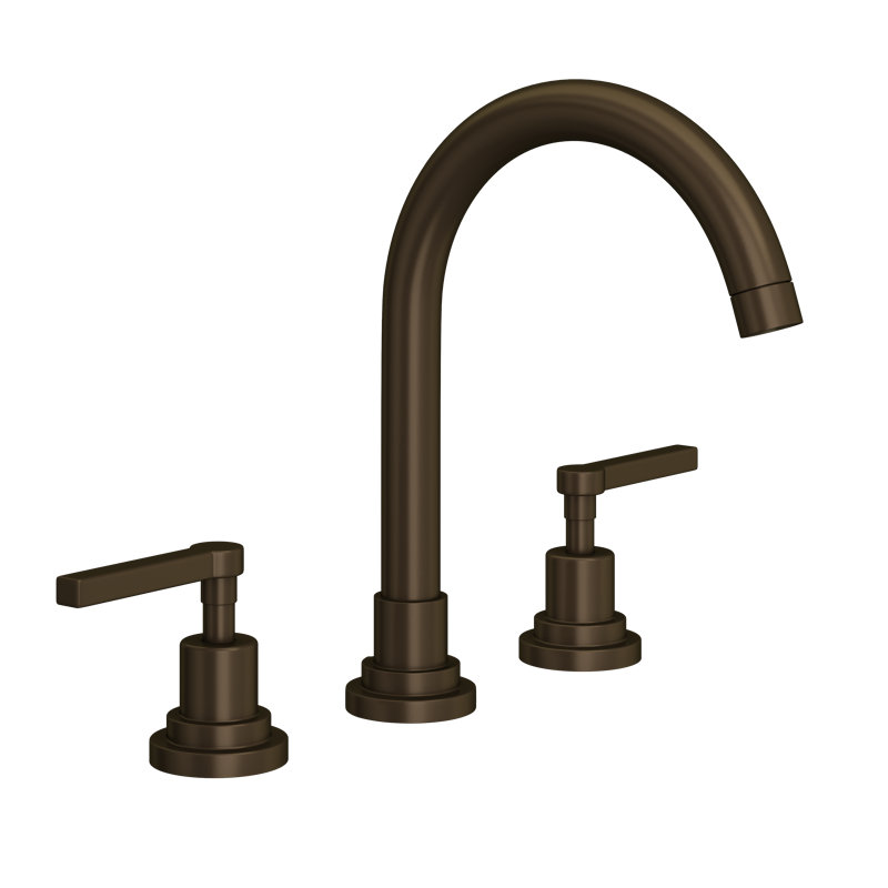Lombardia® Widespread Bathroom Faucet with Drain Assembly, Tuscan Brass, Lever Handle