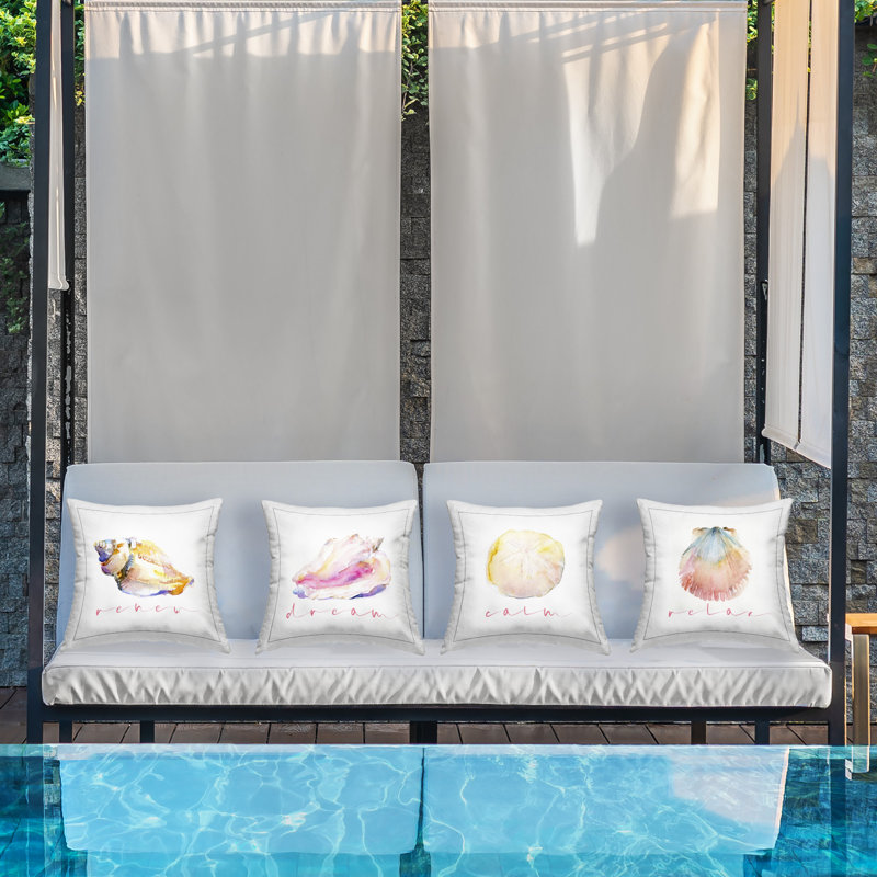 Coussin décoratif relaxant imprimé à la plage par John Keeling (ensemble de 4)