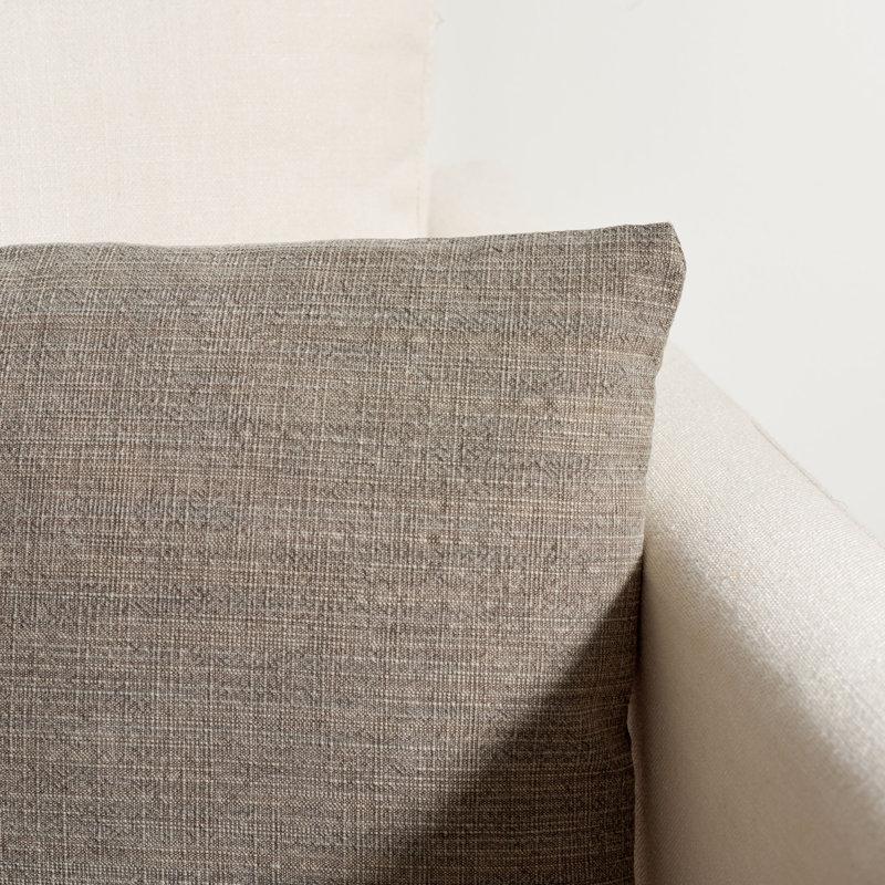 Rectangular Cotton Pillow Cover & Insert, Brown