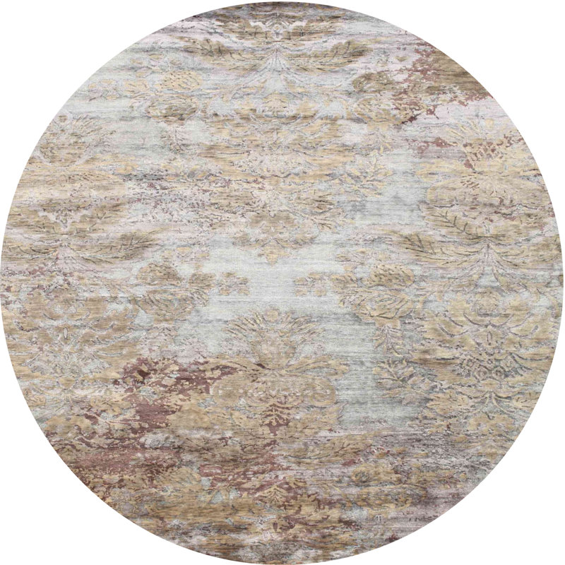Tapis brun/gris zone contemporaine, Rond 6 pi