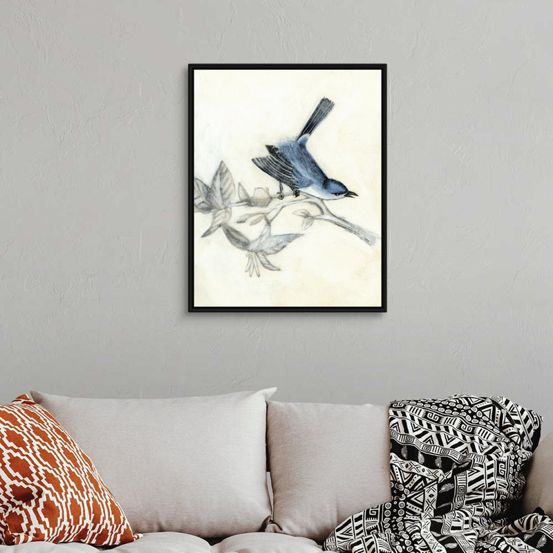 " Rustic Aviary III ", 32" H x 26" W x 2" D, Black Framed Canvas