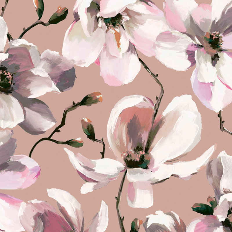 Flora Collection Cherry Blossom Wallpaper Roll, Pink