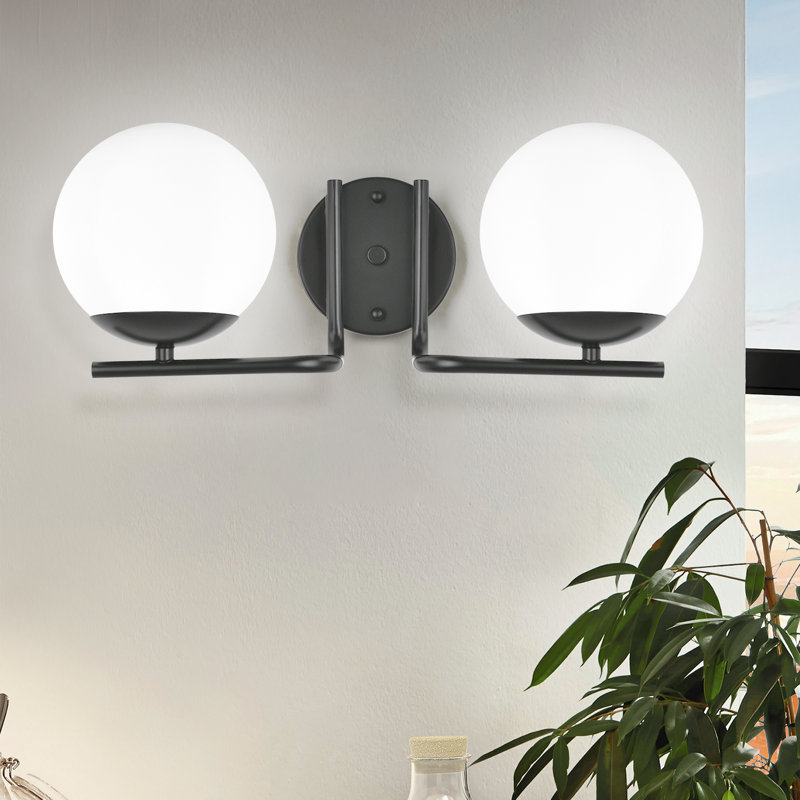 Éclairage pour salle de bain 2 lumières à intensité variable noir