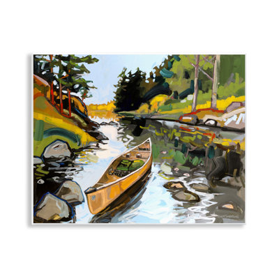  Canoé à travers la rivière, art mural par Adam Swanson
