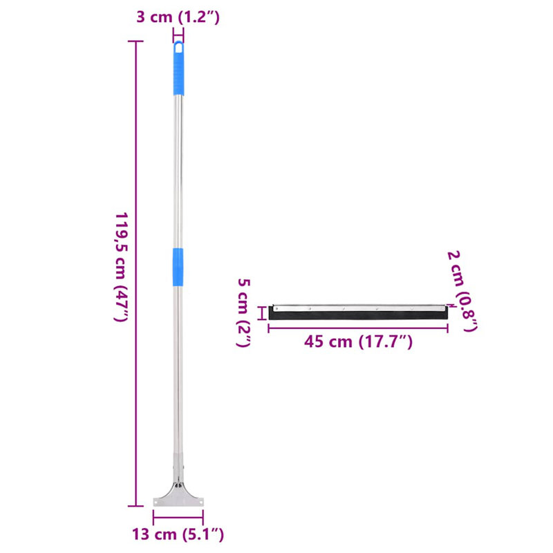 Mop, 119.5cm H x 45.5cm W x 5cm D