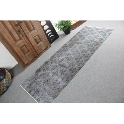 Tapis de couloir style turc en laine gris rétro idéal pour les escaliers et offrant un look frais
