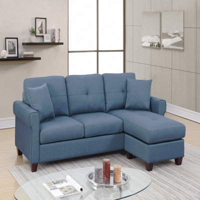 Canapé modulaire 2 pièces bleu
