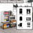  Mini Fridge Stand with Storage, Coffee Bar Cabinet with Power Outlet and Drawer, Microwave Oven Stand with Rolling Basket, Beverage Refrigerator Table for Home, Dorm, Apartment, Pantry-1734815510