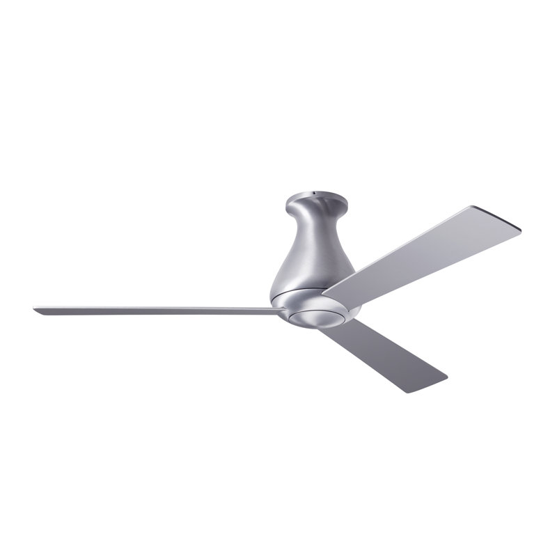 Altus Flush Mount Ceiling Fan, Brushed Aluminum, Aluminum, Wall Control with Remote Handset (2-wire)