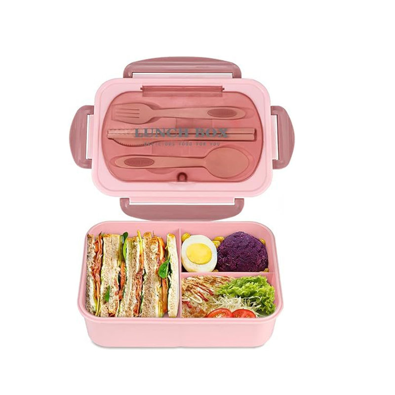 Boîte à bento 3 compartiments, Rose