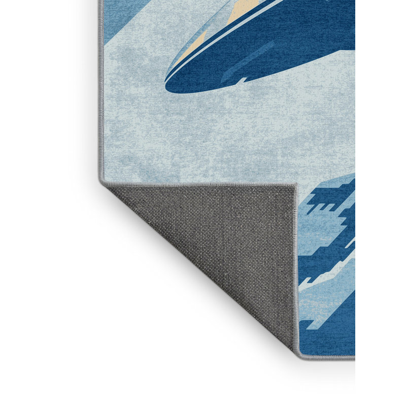 Tapis gris Soft Softh Eddy Alien Flying Saucer, 5 x 7