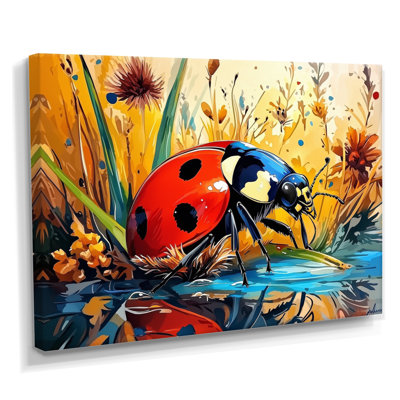 Watercolor Ladybugs Dreamy Garden II - Ladybug Canvas Print