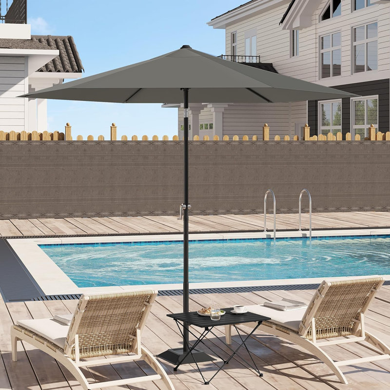 Ninfa Tilt Traditional Parasol, 226cm H x 240cm W x 240cm D, Grey